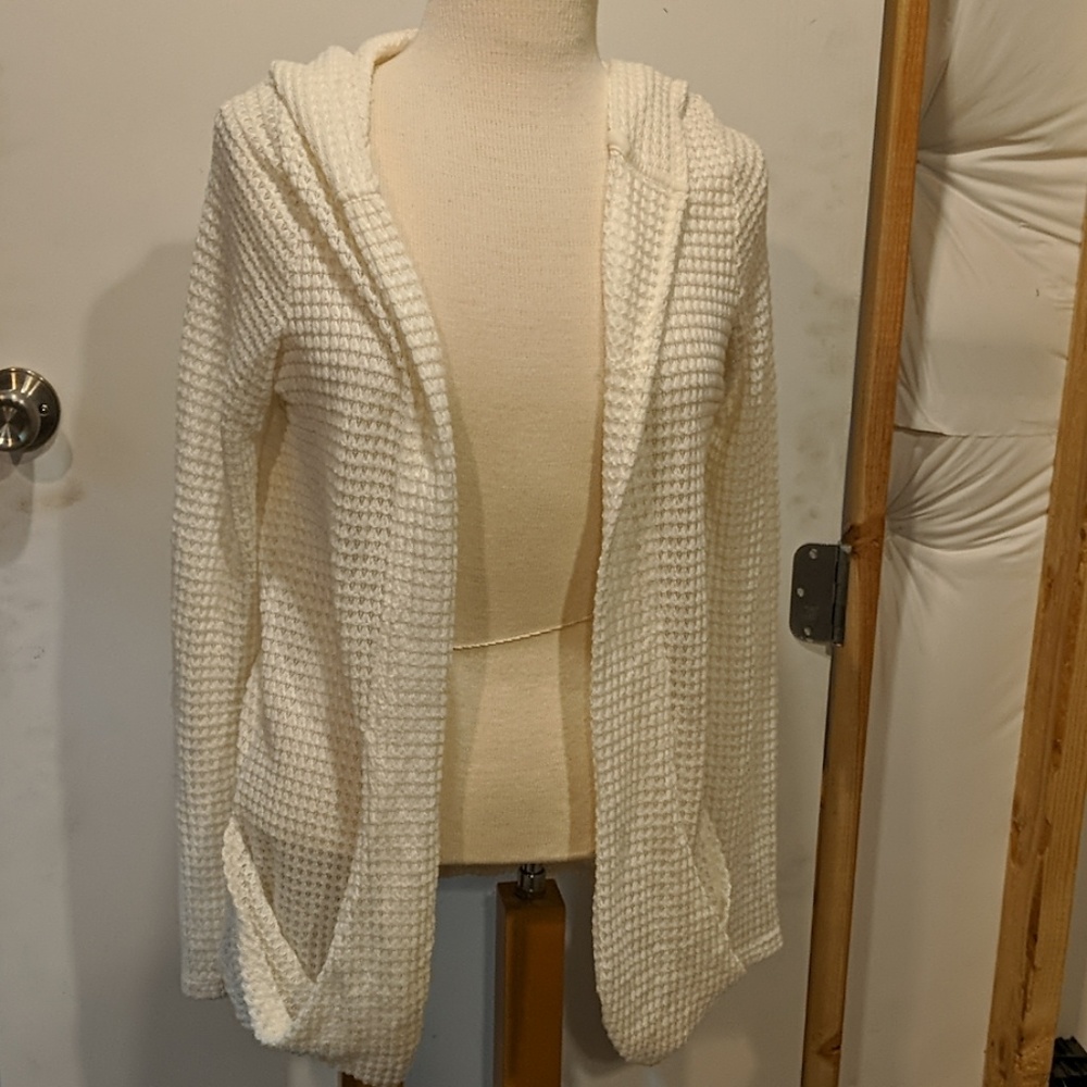 White Hooded Cardigan